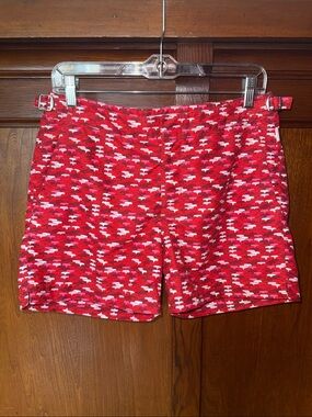 Orlebar Brown Red and White Patterned Men’s Swim Bermudas
